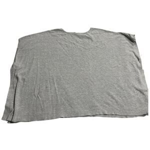 Talbots Poncho Sleeveless Open Side Ties Sz L XL Gray Boxy Oversized Lightweight